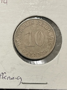 1914-A German 10 Pfennig