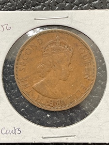 1955 Caribbean 2 Cent Coin
