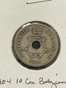 1904 Belgium Dime