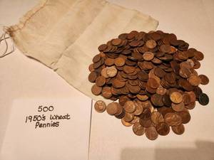 Wheat Pennies From 1950s (500 Count) Group 1