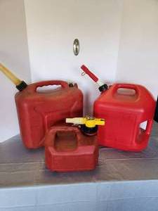 Lot of Plastic Gas Cans
