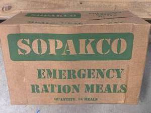 Full Case of MRE Meals Case Weighs Nearly 20 Pounds