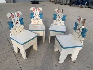 Set of Four. Vintage Bunny Chairs