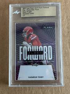 2021 Leaf Flash Draft Flash Forward Pre-Production Proof Toney Kadarius 1 of 1 Clear Purple