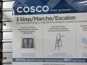 lot 112 image: Costco 3 Step Folding Step Stool...
