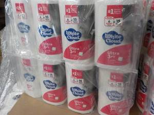 lot 349 image: 48 Rolls White Cloud Ultra 3 Ply To...
