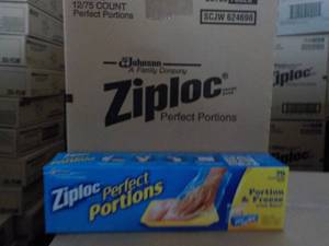 lot 377 image: Case of 12 Boxes Ziploc Perfect Por...