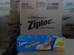 lot 378 image: Case of 12 Boxes Ziploc Perfect Por...