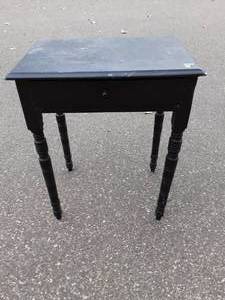 lot 20 image: Painted Black Side Table With Drawer 23x16x28