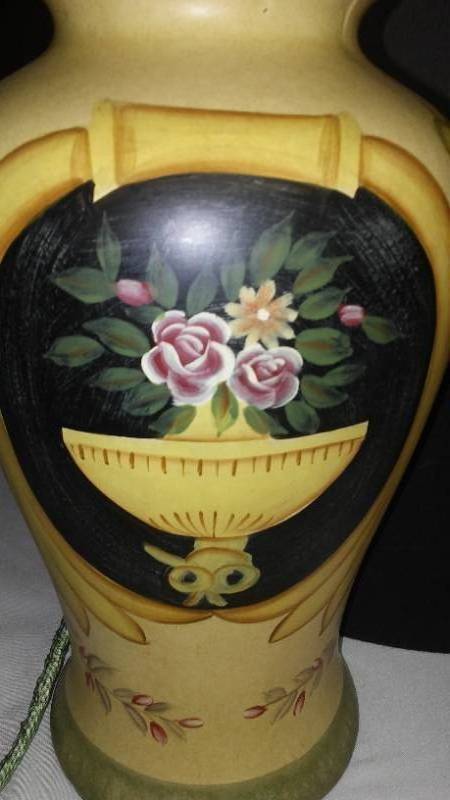 lot 16 image: (2) Lamps & Shades - Retro Style Cord.