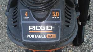 lot 642 image: 4 gal. Ridgid Portable Vacuum.