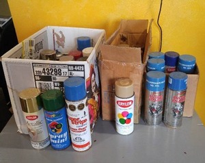 lot 63 image: Engine Enamel Krylon Spray Paint & More. (5 Full)