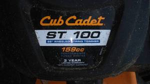 lot 600 image: Cub Cadet ST 100 12 In. Wheeled String Mower.