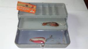 lot 211 image: Metal Tackle Box & Contents.
