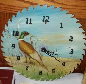 lot 213 image: Hunting & Outdoorsman Book, Pheasant Clock.