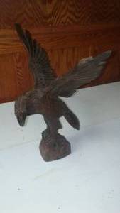 lot 233 image: Hand Carved Eagle Black Walnut.
