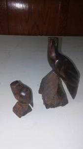 lot 234 image: 2 Hand Carved Eagles.