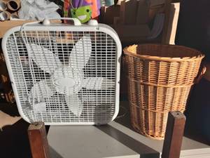 20 Inch Lasko Box Fan, Wicker Hamper