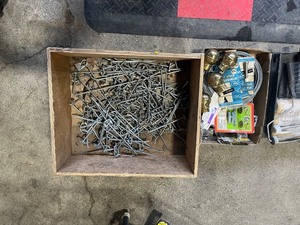 misc  lot     heater  peg board hooks  paint supplies  hardware