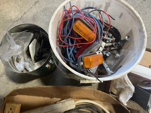 flat of car parts and misc