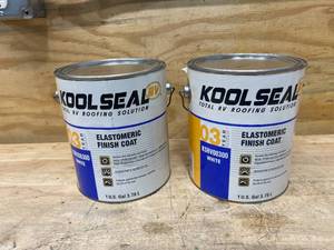 lot 95 image: GEOCEL Kool Seal Lot of 2-  KSRV08300-16 Elastomeric Roof Coating - 1 Gal each- White