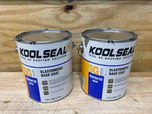 lot 96 image: GEOCEL Kool Seal Lot of 2- Rv Base CoatPrimer - 1 Gallon- Gray
