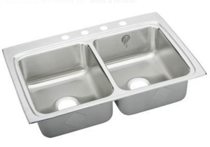 lot 14 image: ELKAY 33 Inch Drop In Double Bowl Stainless Steel Sink