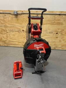 lot 12 image: MILWAUKEE MX FUEL Lithium-Ion Cordless Sewer Drum Machine with Charger (Battery Not Included)