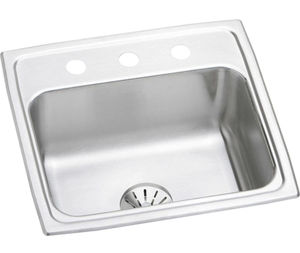 lot 126 image: ELKAY LR1919PD1 Lustertone Classic Single Bowl Drop-in Stainless Steel Sink with Perfect Drain