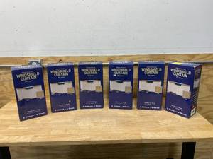 lot 130 image: RV DESIGNER Lot of 6- Motorhome Windshield Curtains- Beige