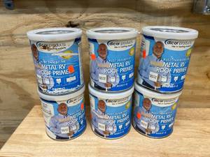 lot 141 image: DICOR Lot of 6- Corporation RP-MRRIP-Q Metal Roof Rust Inhibitive Prmr,Arctic White,1 Quart ea