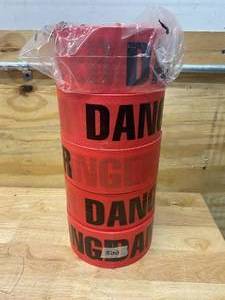 lot 164 image: Lot of 5 Rolls of Danger Tape (3 x 500 feet)