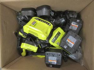 Large Box of Untested Ryobi Battery Chargers - SOLD AS IS