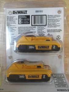 DEWALT 20-Volt MAX Compact Lithium-Ion 2.0Ah Battery Pack (2-Pack), DCB203-2 - NEW - SOLD AS IS