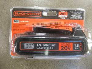 BLACKDECKER 20-Volt MAX Lithium-Ion Battery Pack 1.5Ah Model# LBXR20, NEW - SOLD AS IS