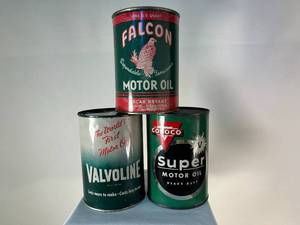 lot 59 image: Vintage Motor Oil cans (3)