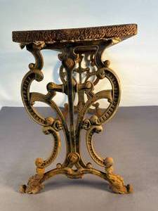 lot 72 image: antique iron bench seat