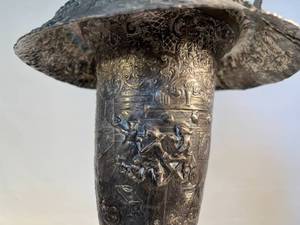 lot 76 image: intricately carved William Rogers posie holder