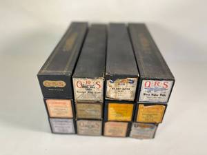 lot 41 image: vintage player piano scrolled music in boxes (12)