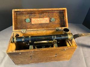 lot 104 image: antique surveyors site tool in wooden case
