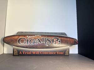 lot 39 image: metal promotional Quality Cigars smoke shop signage