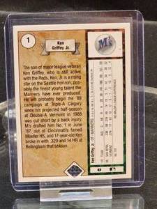 1989 Upper Deck Baseball Ken Griffey Jr Rookie Card #1