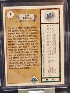 1989 Upper Deck Baseball Ken Griffey Jr Rookie Card #1
