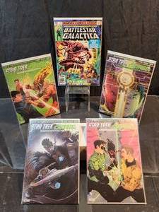 (4) Star Trek Comics & (1) Battlestar Galactica Comic Book