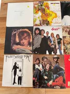lot 242 image: Vintage Record Albums including James Taylor, Joni Mitchell, Carly Simon, Rod Stewart, David Bowie, Heart, The Byrds & More