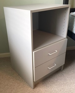 lot 63 image: Lovely Light Gray NightstandSide Table