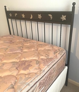 lot 106 image: Metal Moons and Stars Themed Full Bed Frame