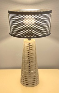 lot 101 image: Unique  White Metal Mesh Style Lamp