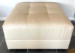 lot 156 image: Albany Industries Cream Leather Ottoman