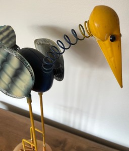 lot 158 image: Whimsical Metal Bird Figurine
